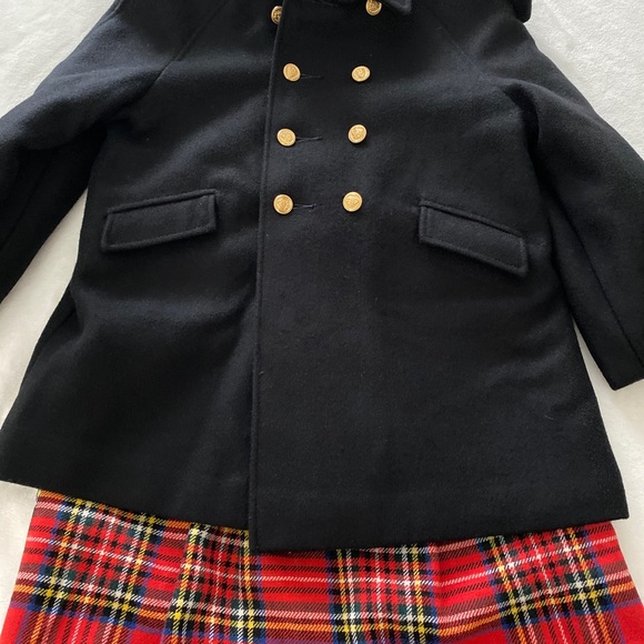 Girls vintage FW Fisher black Coat and red plaid Dress size 4 - Picture 2 of 8
